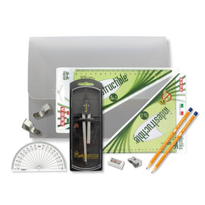 PolyBox Clutch Pencil Compass, with Clips & Elastika Set Square