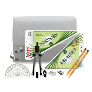 PolyBox with Pen Holder Compass, Clips & Elastika Set Square