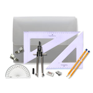 PolyBox with Clips & Faber Castell Set Square