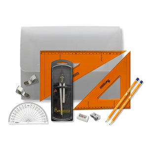 PolyBox Clutch Pencil Compass, with Clips & SG Strong Set Square