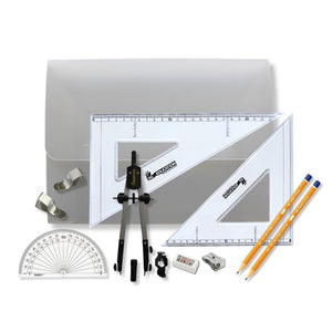 PolyBox with Pen Holder Compass, Clips & SG Set Square