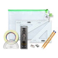 Pouch Bag with 2 Part Compass, Tape & SG Set Square (0 at Edge)