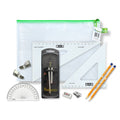 Pouch Bag with Clutch Pencil Compass, Clips & SG Set Square (0 at Edge)