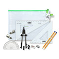 Pouch Bag with Pen Holder Compass, Clips & SG Set Square (0 at Edge)