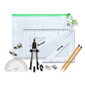 Pouch Bag with Pen Holder Compass, Clips & SG Set Square