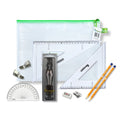 Pouch Bag with 2 Part Compass, Clips & SG Set Square