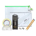 Pouch Bag with Clutch Pencil Compass, Tape & SG Set Square