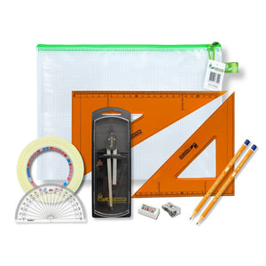 Pouch Bag with Clutch Pencil Compass, Tape & SG Strong Set Square