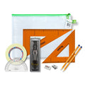 Pouch Bag with 2 Part Compass, Tape & Strong SG Set Square