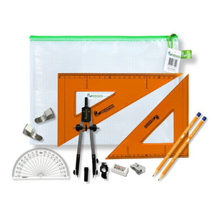 Pouch Bag with Pen Holder Compass, Clips & SG Strong Set Square