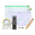 Pouch Bag with 2 Part Compass, Tape & Faber Castell Square