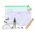 Pouch Bag with Clips & Faber Castell Set Square