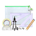 Pouch Bag with Pen Holder Compass, Tape & Faber Castell Set Square