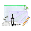 Pouch Bag with Pen Holder Compass, Clips & Faber Castell Set Square