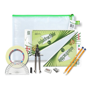 Pouch Bag with Tape & Elastika Set Square