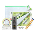 Pouch Bag with 2 Part Compass, Tape & Elastika Set Square