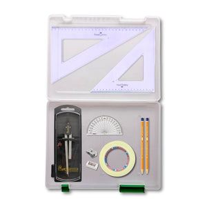 Tuff Box with Clutch Pencil Compass, Tape & Faber Castell Set Square
