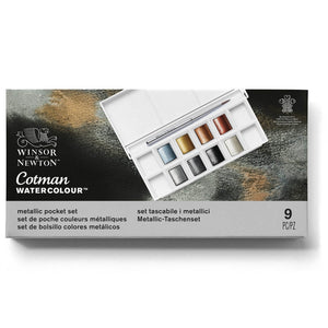 Cotman Watercolour 8 Half Pan Metallic Pocket Set