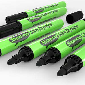 Show-me Drywipe Medium Tip Pens Black 100 Pack