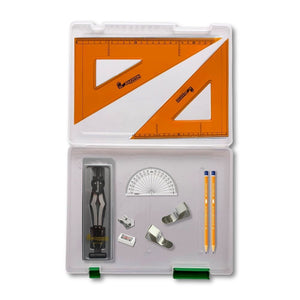 Tuff Box with 2 Part Compass, Clips & SG Strong Set Square