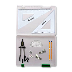 Tuff Box with Clutch Pencil Compass, Clips & SG Set Square