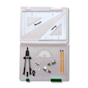 Tuff Box with Pen Holder Compass, Clips & SG Set Square