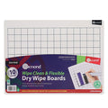 Dry White Board 2cm Grid 10 Pack