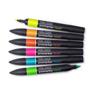W&N Promarker Neon Fluorescent Shades 6 Pack