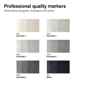 W&N Promarker Cool Greys Neutral Tones 6 Pack