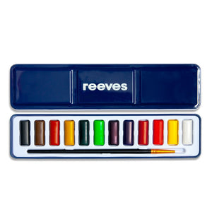 Reeves Watercolour Tin Tablet Set & Brush