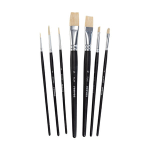 Reeves Oil Brush Set Long Handle 7 Pack