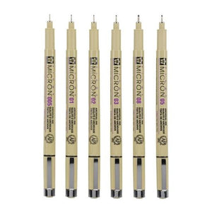 Sakura Pigma Micron Wallet 6 Fineliners Black