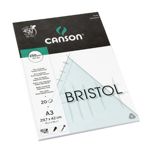 _ ART-CARD & BOARD Canson Bristol Drawing Pad 250gsm A3 20 Sheets SG Education