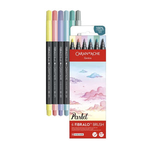 Caran d'Ache ART-PENCILS PENS & MARKERS Caran d'Ache Fibralo Fibre Tip Pens Pastel 6 Pack SG Education