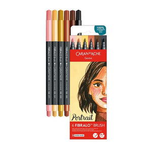 Caran d'Ache ART-PENCILS PENS & MARKERS Caran d'Ache Fibralo Fibre Tip Pens Portrait 6 Pack SG Education