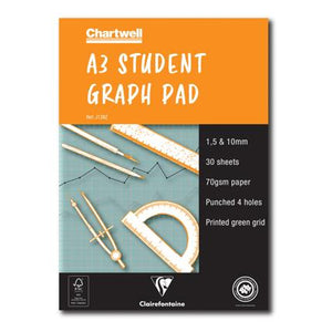 Clairefontaine Chartwell Student Graph Pad 1, 5 & 10mm A3 SG Education