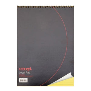 Concept Concept A4 Spiral Legal Pad Canary 160pg SG Education