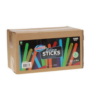 Crafty Bitz ART-CRAFT Crafty Bitz Lollipop Sticks Assorted Colours 1000 Box SG Education