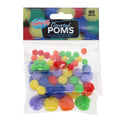 Crafty Bitz ART-CRAFT Crafty Bitz Pom Poms Assorted Sizes 60 Pack SG Education