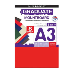 Daler Rowney Daler Rowney A3 Graduate Mountboard 8 Assorted Colours SG Education