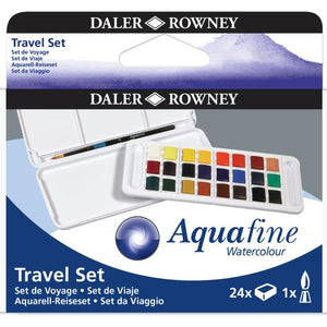 Daler Rowney Daler Rowney Aquafine Travel Tin 24 Colours with Brush SG Education