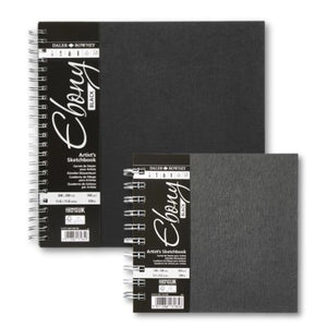 Daler Rowney Daler Rowney Ebony Hardback Square Wire-bound Black Sketchbook 160g Range SG Education