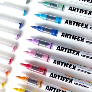 Elements ART-ACRYLICS & WATERCOLOUR Elements Artifex Soft Brush Acrylic Markers Classic Colors 12 Pack SG Education