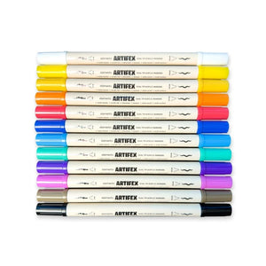 Elements ART-ACRYLICS & WATERCOLOUR Elements Artifex Twin Tip Acrylic Markers 12 Pack SG Education