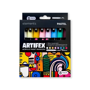 Elements Elements Artifex Acrylic Paint Markers 8 x 2-3mm Pastel Set SG Education