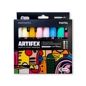 Elements Elements Artifex Acrylic Paint Markers 8 x 5-6mm Pastel Sets SG Education