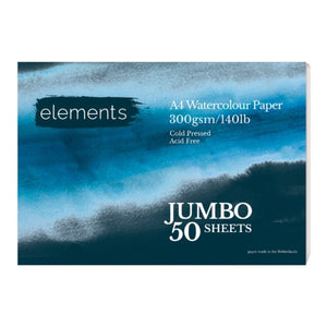 Elements Elements Jumbo A4 Watercolour Pad 300gsm 50 Sheets SG Education