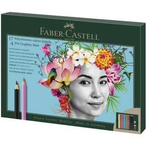 Faber Castell ART-PENCILS PENS & MARKERS Faber Castell Polychromos Gift Set 17+4 Graphite Matt SG Education