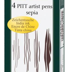 Faber Castell Faber Castell Pitt Artist Pens Sepia 4 Pack SG Education
