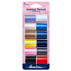 Hemline Hemline Sewing Thread 30m 12 Colours SG Education